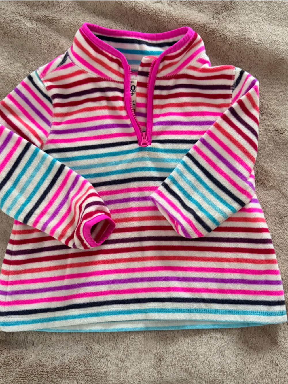 OshKosh B'gosh Multicolor Striped Pullover with Pink Trim